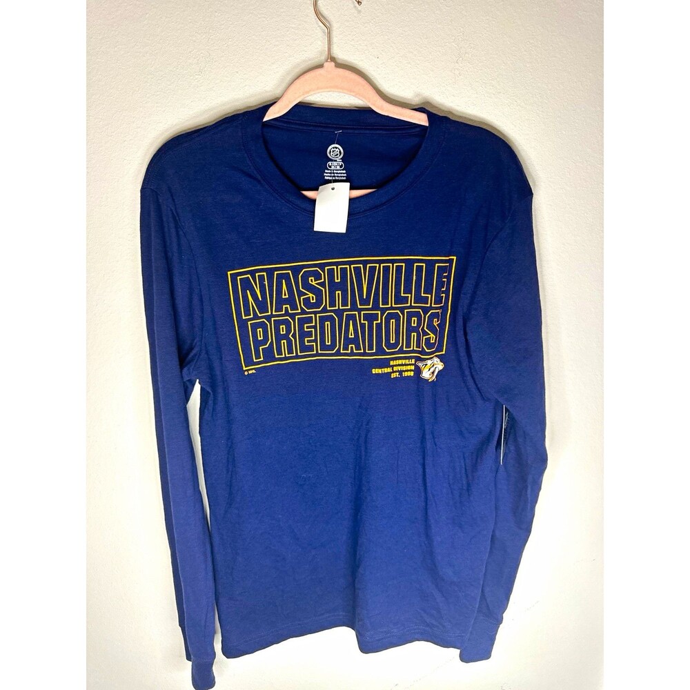 Nashville Predators NHL Blue Long Sleeve Shirt Size S Officially Licensed